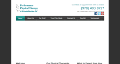 Desktop Screenshot of performance-physicaltherapy.com