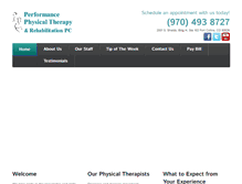 Tablet Screenshot of performance-physicaltherapy.com